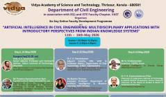 FDP_ Artificial Intelligence in Civil Engineering: Multidisciplinary Applications with Introductory Perspectives on Indian Knowledge Systems 