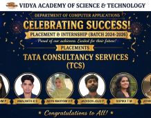 Six Vidya MCA S4 Students Secure Placements with TCS