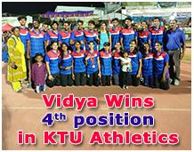 Vidya wins 4th position in KTU Athletics 